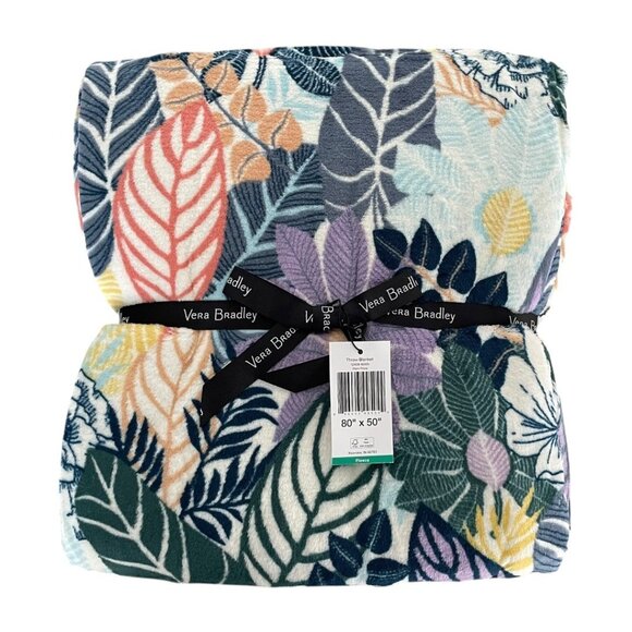 Vera Bradley Palm Floral Plush Throw Blanket - Picture 1 of 8